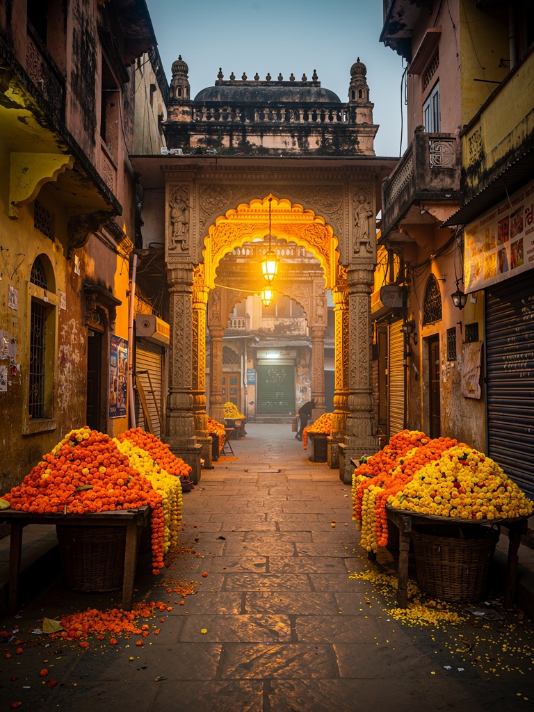 Lane leading to Banke Bihari temple, Vrindavan